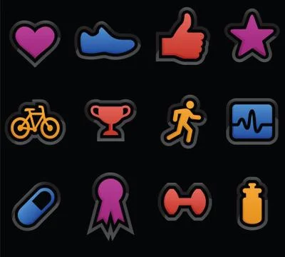 Exercise Icons Stock Illustration