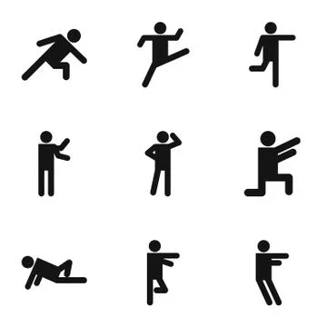 Exercise icons set, simple style Stock Illustration