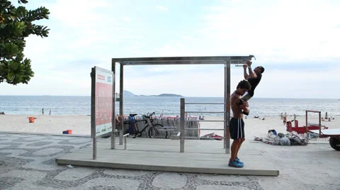 Exercise at ipanema Stock Footage 37639302
