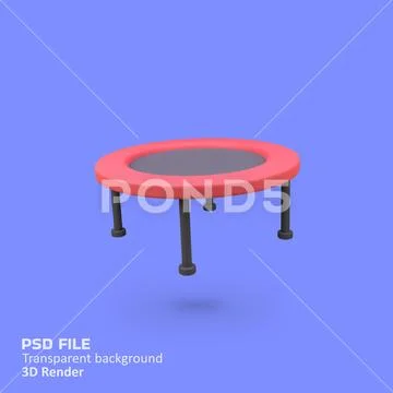 Exercise jumping trampoline isolated 3d render icon illustration Plantilla PSD