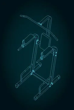Exercise machine blueprint Stock Illustration