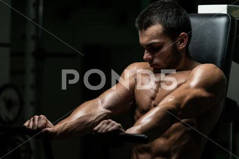 Exercise machine for chest Stock Photos