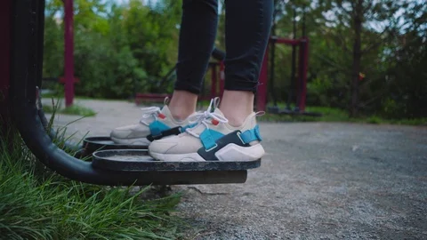 Exercise machine on the street Stock Footage 116567905