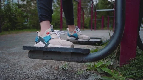 Exercise machine on the street Stock Footage 116567991