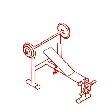 Exercise machine.Isolated on white background.Vector outline illustration. イラスト素材