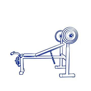 Exercise machine.Isolated on white background.Vector outline illustration. 스톡 일러스트
