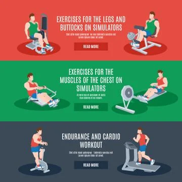 Exercise Machines Set Stock Illustration