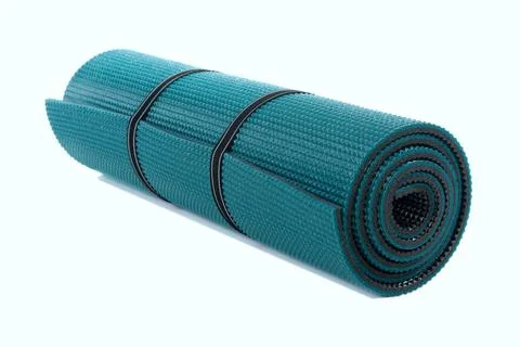 Exercise Mat, isolated over white background Stock Photos