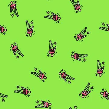 Exercise for mood mental health vector seamless pattern Stock Illustration