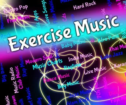 Exercise Music Indicates Work Out And Exercised Stockillustratie