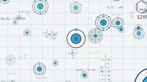 Exercise notes, formulas and equations of chemistry, organic chemistry, chemical Stock Footage 324062068
