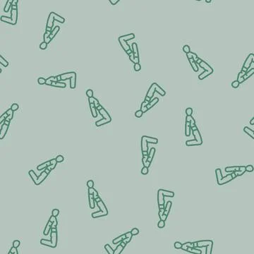 Exercise obesity overweight line vector seamless pattern Illustrazione stock