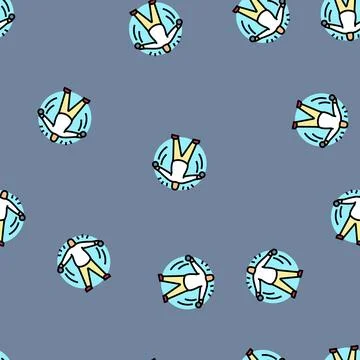 Exercise obesity overweight vector seamless pattern Stock Illustration