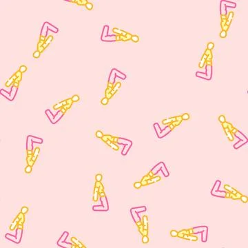 Exercise obesity overweight vector seamless pattern Stock Illustration