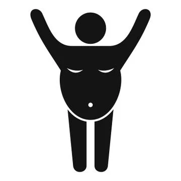 Exercise overweight man icon, simple style Stock Illustration