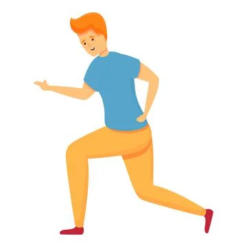 Exercise personal trainer icon, cartoon style Stock Illustration