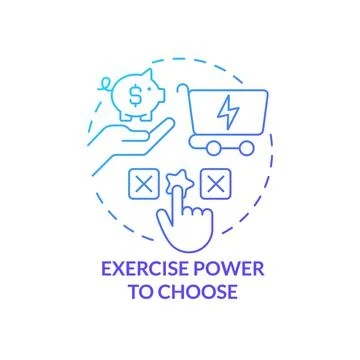 Exercise power to choose blue gradient concept icon Ilustração Stock