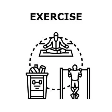 Exercise practicing different physical activity concepts Иллюстрация