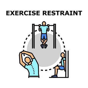 Exercise restraint concept working out physical training Illustration