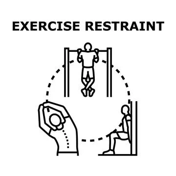 Exercise restraint concept working out physical training Stock Illustration