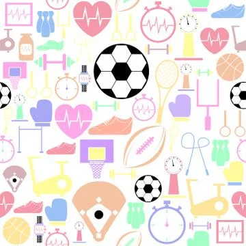 Exercise seamless pattern background icon. Stock Illustration