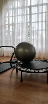 Exercise Space with Gym Ball Stock Photos