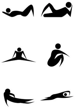 Exercise stick figure set Stock Illustration