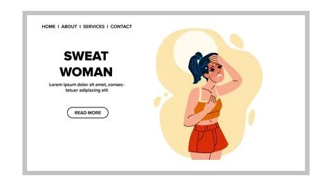 Exercise sweat woman vector Stock Illustration