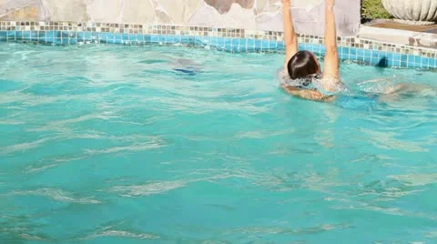 Exercise Swimming Backstroke Video stock 12527866