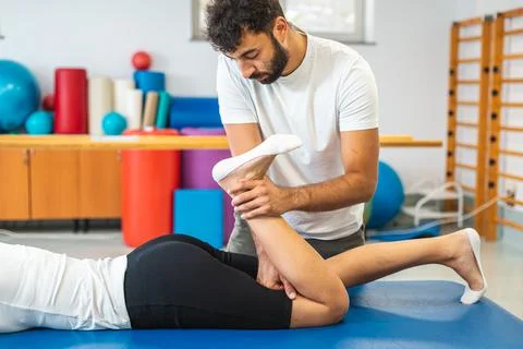Exercise therapy for sciatica Stock Photos
