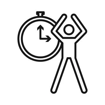 Exercise time icon Black line art vector logo Stock Illustration