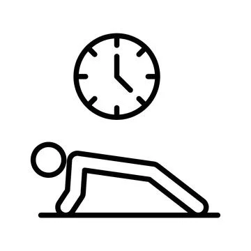 Exercise time icon linear logo mark in black and white Stock Illustration