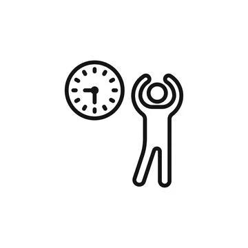Exercise time icon outline collection in black and on white background Stock Illustration