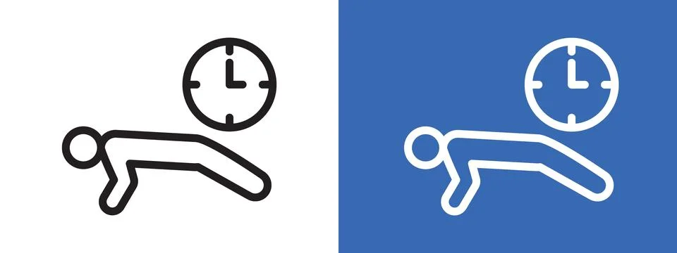 Exercise time logo sign set vector outline Stock Illustration