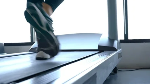 Exercise treadmill cardio running workout at fitness gym 動画素材 123274520
