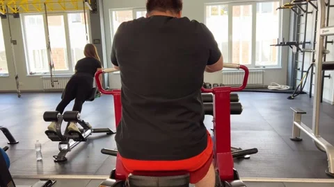 Exercise on the width of the back Stock Footage 219747405