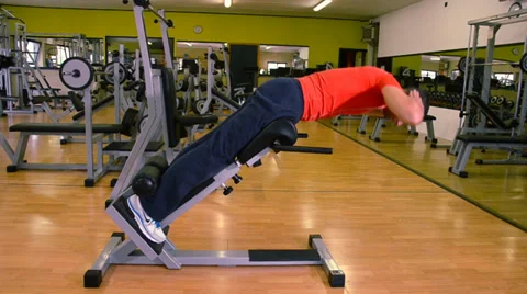 Exercises for back muscles. Man at the gym. 스톡 동영상 34370352
