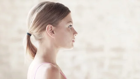 Exercises for beginners to practice yoga Stock Footage 79588308