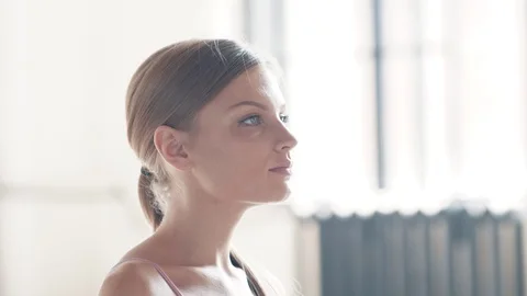 Exercises for beginners to practice yoga Stock Footage 79589071