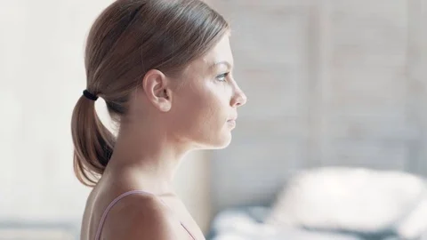 Exercises for beginners to practice yoga Stock Footage 79589305