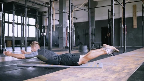 Exercises for beginners without equipment or gear. Stock Footage 112330130