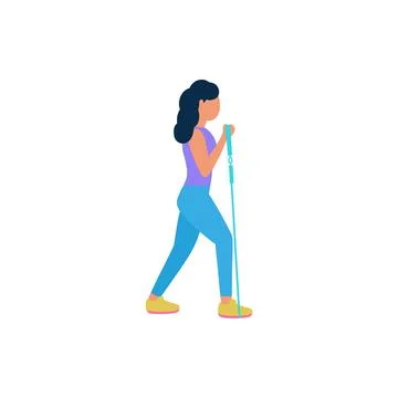 Exercises with expander イラスト素材