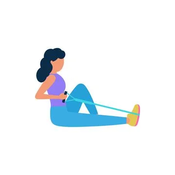 Exercises with expander イラスト素材