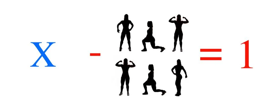 Exercises of mathematical subtraction with objects and persons 스톡 일러스트