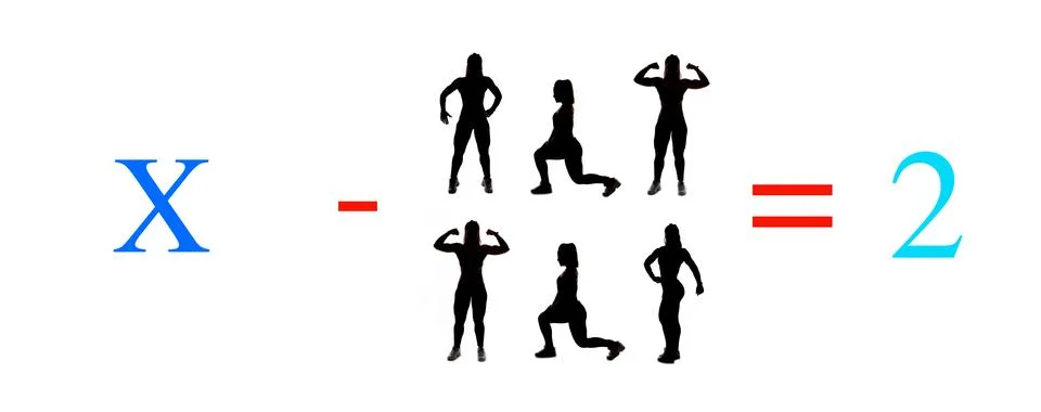 Exercises of mathematical subtraction with objects and persons Stock Illustration