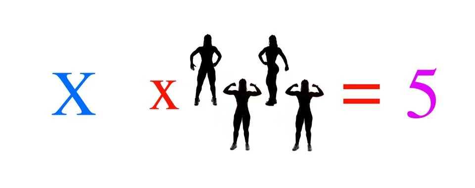 Exercises of mathematical subtraction with objects and persons Stock Illustration