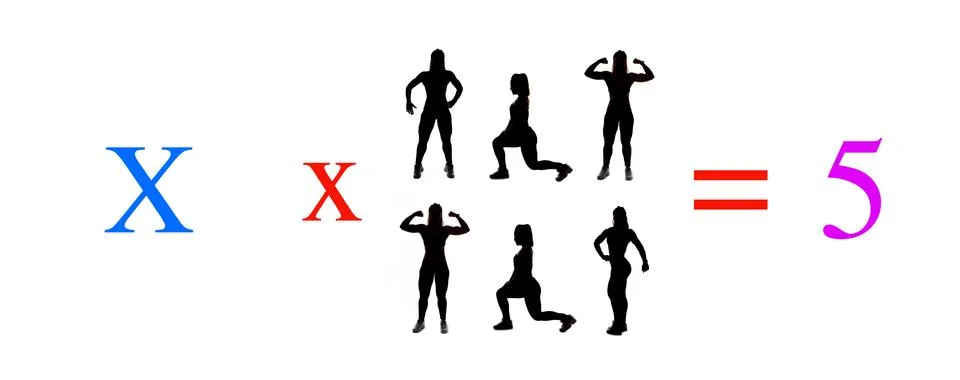 Exercises of mathematical subtraction with objects and persons Stock Illustration