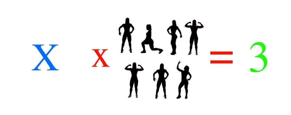 Exercises of mathematical subtraction with objects and persons Stock Illustration