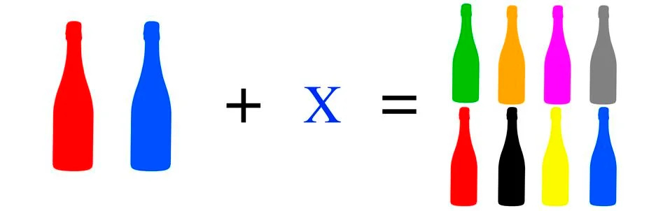 Exercises of mathematical subtraction with objects and persons Illustrazione stock