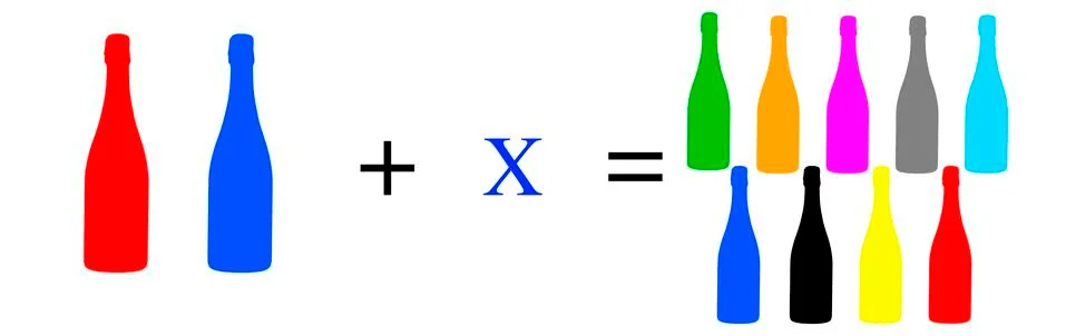 Exercises of mathematical subtraction with objects and persons Stock Illustration